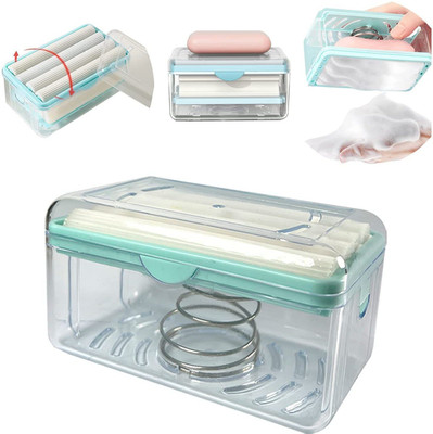 ZWINKO Soap Dish Laundry Rolling Soap Box Portable Soap Bar(Multicolor)