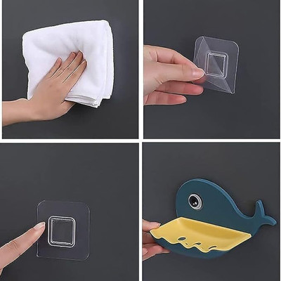 Attilio Pack of 4 Attractive Dolphin Shape Double Layer Self Adhesive Soap Casex4.106(Multicolor)