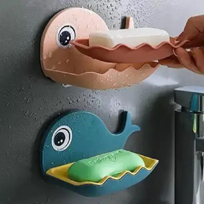Dimesta Beautiful Fish Shape Soap Dish Case Holder Bathroom Accessory(Multicolor)