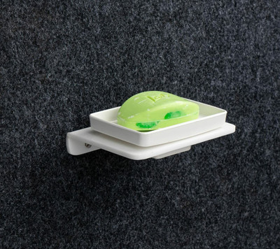 Spacekeeper Acrylic Single Soap Dish/Soap Stand/Bathroom Soap Holder(White)