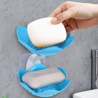 GAUZYHOUSE Soap Dish Non- Slip Storage Self- Adhesive Bathroom Accessories (Soap Tray)(Multicolor)