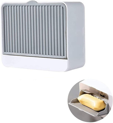 GTC Wall Mounted Soap Holder with Drain Drawer Soap Case Box(Grey, White)