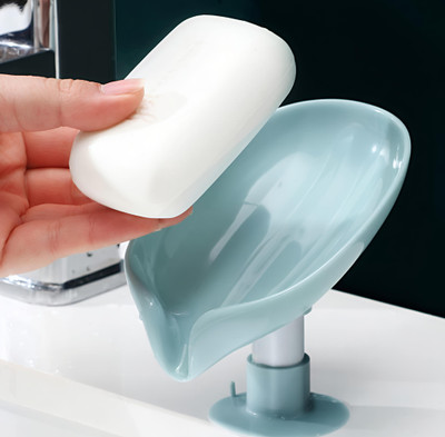 Garu Plastic Sigma Leaf-Shape Self Draining Soap Dish Holder, Easy Clean Soap Dish for Shower(Multicolor)