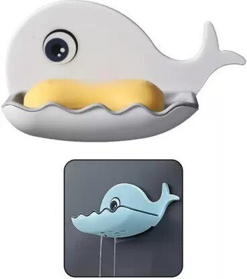 Fulkiza Pack of 2 Beautiful Fish Design Double Layer Self Draining Soap Case x2.39(Multicolor)