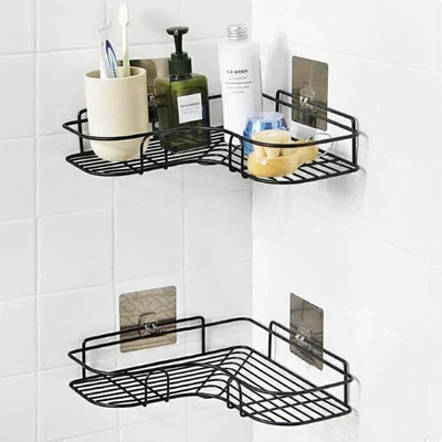 Bliss Kitchen Stainless Steel Soap Dish Sponge Holder Self Adhesive Wall Mounted(Black)