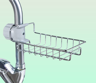Vaynpx Home Soap Stainless Steel and Caddy Sponge Faucet as well as Washbasin Holder(Silver)