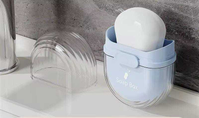 DECODAZZ Travel Soap Box Sealing Portable Bar Soap Holder(Blue)