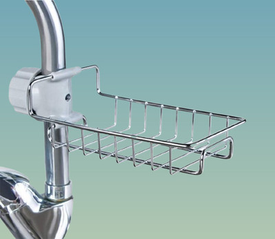 Erynora Sink Holder to hold Cleaning Sponge while Soap Bar(Silver)