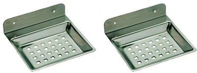 AGMECO SS Soap Dish Square Size(pack of 2)(Silver)