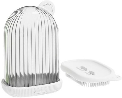 Shreeshann 2 in 1 Travel Soap Case with Bath Brush Transparent(Transparent)