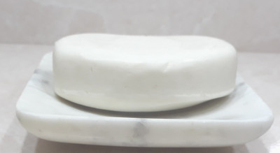 KRAFT CLOUDS White Marble Squarish Soap Dish(White)
