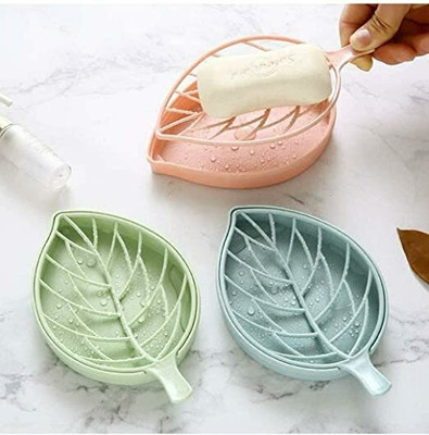 WebDealz Pack of 1Leaf Shape Self Draining Bar Soap Holder x1.26(Random Colour)