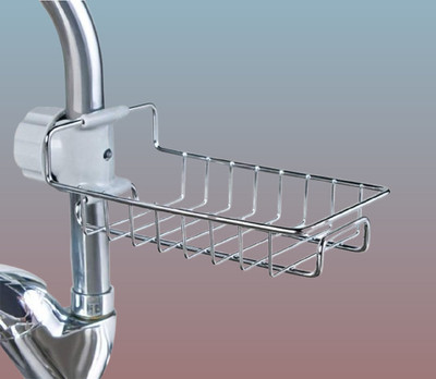 Axrnex Cooking Stainless Sink and Sponge Caddy Faucet Steel while Soap Holder(Silver)