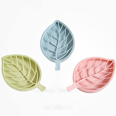 Shreejee Pack of 3Leaf Shape Self Draining Bar Soap Holder x3.52(Random Colour)