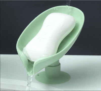 WebDealz Pack of 1 Leaf Shaped Self Draining Suction Cup Soap Dish x1.118(Random Colour)