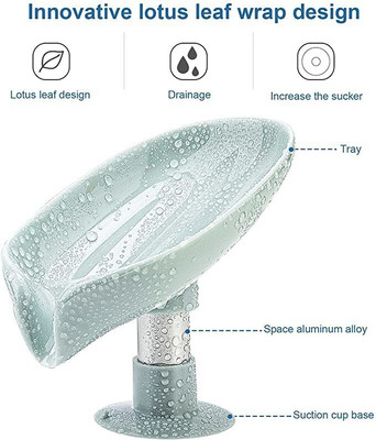 KRAZE Pack of 1 Lotus Leaf Shaped Suction Cup Mounting Soap Dish X1.128(Random Colour)