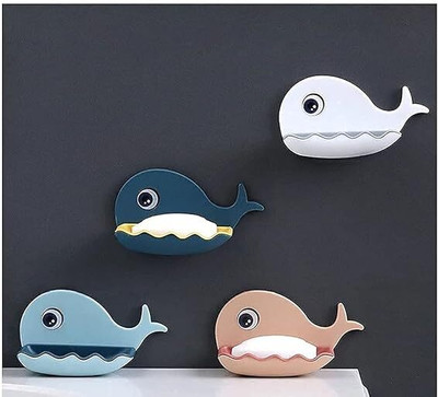 instamart Self Draining Soap Dish Holder Fish Shape PACK OF 2(Multicolor)