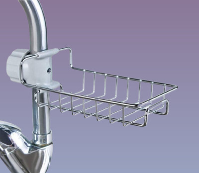 Vaynpe Kitchen Faucet Sponge while Steel Soap Steel Caddy as well as Sink Holder(Silver)