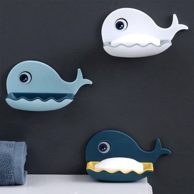 FIVANIO Pack of 2 Beautiful Fish Design Double Layer Self Draining Soap Case x2.84(Multicolor)
