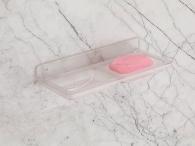 EMBICON Smart Buy Unbreakable Plastic Double Soap Holder Stand,Soap Dish Stand(CLEAR)