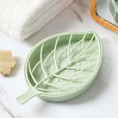 KRAZE Pack of 2Multifunctional Household Leaf Shape Double Layer Soap Boxx2.16(Random Colour)