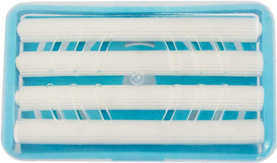 SellVera 2 in 1 Soap Bar Box with Rubber Roller Soap Saver with Drain Holes and Spring Plastic Bathroom Set(Pack of 1)