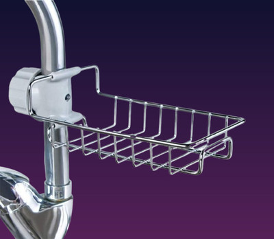 Vaynse Kitchen Steel Stainless Holder Sponge as well as Faucet Basin Soap while Rack(Silver)