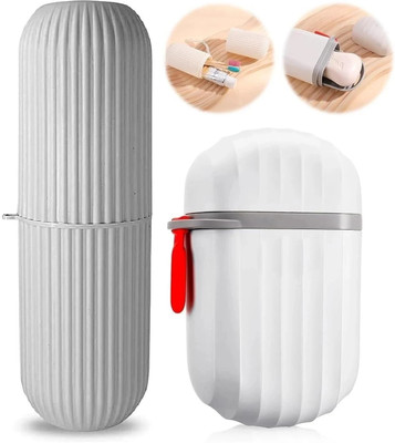 Corozil Travel Soap Box and Toothbrush Holder Combo(Multicolor)