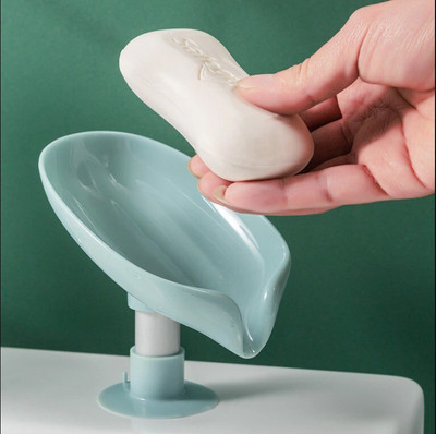 BALKRISHNA ENTERPRISE Leaf Shaped No Drill/No Screw Self Draining Soap Holder X1.180(Random Colour (Pack of 1))