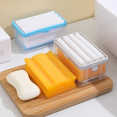 SellVera Portable Rolling Soap Box Soap Bar Box Dispenser With Rubber Roller 500 ml Soap Dispenser(Multicolor)