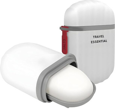 ZELKO 2 PCS Travel Portable Soap Dish||Compact and Durable Plastic Soap Case(White)