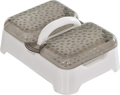 PuthaK Plastic Luxury Unbreakable soap case Holder with Drain and lid Transparent(Black, White)