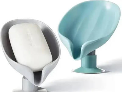 Eshop Soap Holder Leaf Shape Soap Dish Box Self Draining Soap water Pack of 2(Multicolor)