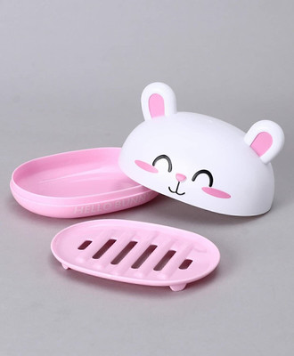 Flywind Soap Holder Travel Soap Container with Lid Portable Bar Soap Holder(Light Pink)