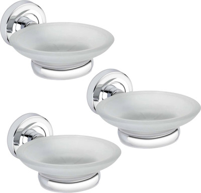 SANITEX SOAP CASE GLASS HOLDER (PACK OF 03)(White)