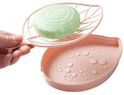 Shreejee Pack of 1Leaf Shape Self Draining Bar Soap Holder x1.27(Random Colour)