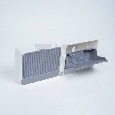 WZA Double Bar Soap Dish with Drainage Box,Premium Plastic Soap Holder Soap Saver(Multicolor)