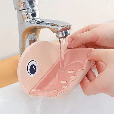 SJK Fish Shape Cute Adhesive Waterproof Wall Mounted Soap Dish x1.164(Random Clour)