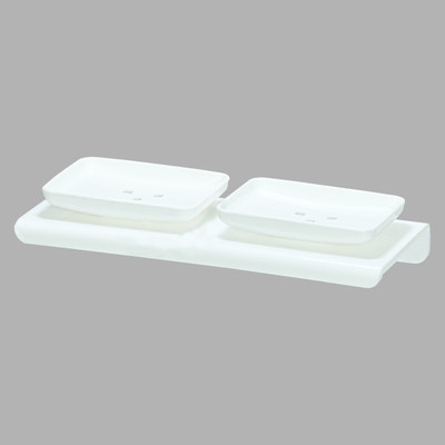 Sarvatr Acrylic Double Soap Holder/Soap Dish/Bathroom Soap Stand/Bathroom Accessories(White)