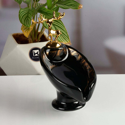 Kookee Ceramic Soap Holder Dish, Set of 1, Black (Set of 1) (12093)(Black)