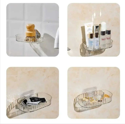 DCP ENTERPRISE New Creative Wall Mounted Soap Box With Lid Double Grids Soap Draining Rack(Multicolor)