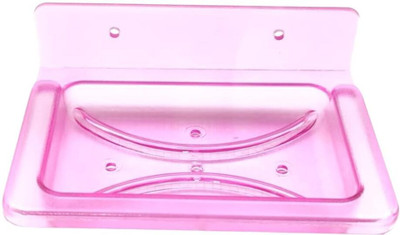 WIBE Plastic Durable Single Soap Holder(Pink)