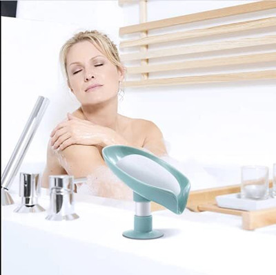 TatvamZone Leaf Shaped No Drill/No Screw Self Draining Soap Holder X1.134(Random Colour (Pack of 1))