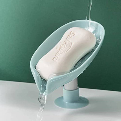 PRIVATECAVE Premium Suction Cup Soap Holder with Drain Tray(Beige, Light Green)