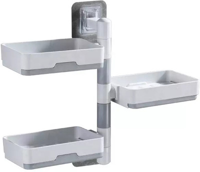 B MARK Bathroom shelf(White, Grey)