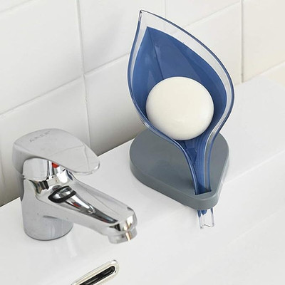 omkar 2 PIS Leaf Shape Soap Box, Self Draining Soap Holder, Plastic Soap Dish(Multicolor)
