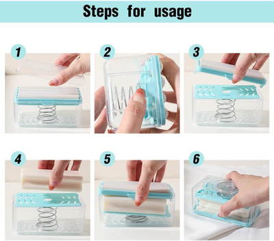 SellVera 2-in-1 Bar Soap Roller Dispenser Portable Soap Dish & Soap Dispenser(Blue)