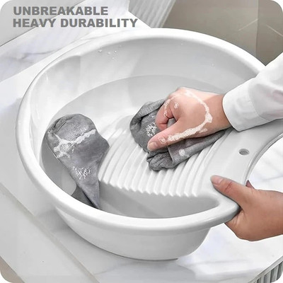 frozen Wash Board Basin for Washing Clothes(White)