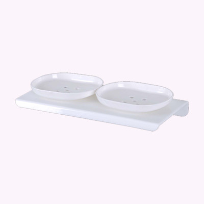 Sarvatr Acrylic Double Soap Dish/Soap Holder/Soap Stands for Bathroom & Kitchen(White)