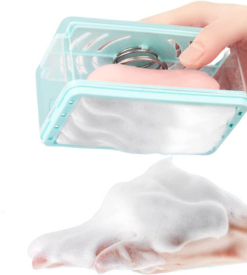 NH WORLD 2-in-1 Portable Soap Dish & Dispenser Soap Bar Box for Home Kitchen Bathroom(Transparent)